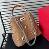 Tasarımcı Kadınlar İçin Lüks Omuz Kova Çantası Moda Kontrollü Deri Rhinestone Buck Çanta Çekme String Tote Çanta Klasik Pop Crossbody Çanta