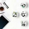 Cartoon Panda Magnetic Stick Crystal Glass Fridge Magnets Home Refrigerator Decoration Stickers 30MM