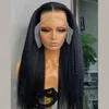 Synthetic Wigs Black Kinky Straight Wig Synthetic t Part Lace s for Women Reddish Brown Closured Glueless Perruque Femme 230227