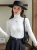여성 스웨이터 터틀넥 스웨터 여성 풀 오버 가을 바닥 셔츠 레저 솔리드 니트 슬림 핏 대학 한국 스타일