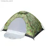 Tents and Shelters Camping Tent Water-resistant Silver Coating Protects For 1/2 Person Outdoor Portab Camouflage Tent With Storage Bag Q231117