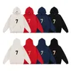 Ess Hoodies Strach przed Bogiem Numer 7 Flocked High Street z kapturem pluszowy sweter mgła essen luźna kurtka męska męska bluza 259