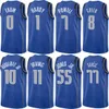 Print Men Women City Basketball Kyrie Irving Jerseys 11 Luka Doncic 77 Dwight Powell 7 Josh Green 8 Richaun Holmes 20 Dereck Lively II 2 Verdiend marineblauw wit zwart