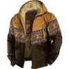 Mens Hoodies Moletons Zipper Bison Padrão Impressão Casual Roupas de Inverno Manga Longa Moletom Com Capuz Jaqueta Outerwear 231114