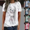 Mujeres Amimal Cat Impreso Sudaderas Con Capucha Diseñador Sweatshit Pink Streetwear Sudadera Con Capucha Suelta Algodón Patchwork Camisas Camiseta De Manga Larga Tops Casuales Camiseta Femme