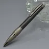 Hög med Black Carbon Fibe Ball Pen / Office Roller Quality Crystal Luxurs Ballpoint Stationery Refill Head Penns Vkoxm