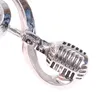 Brooches Vintage Silver Color Microphone Women Men Music Note Brooch Pins Christmas Gifts