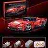 Christmas Present 1394pcs Red Sports Car SP3 Car Model Boy Building Block Toy Racing Car Building Blocks Set Compatible Educational Toys for Kids Gif HKD231115