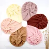 Cotton Frosted Bowknot Baby Indian Hat Kids Rands Solid Winter Warm Hat Hat Nyfödd söt Twist Bow Beanie Hair Accessories