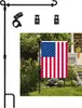 Garden Banner Pole Stands Outdoor Iron Flag Pole Yard Flags Stand Flag Banner Holder Lawn Flag Rack Yard Garden Decor