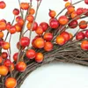 Dekorativa blommor Autumn Harvest Artificial Orange and Red Berry Twig Wreath - Olyst