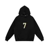 Ess Hoodies Strach przed Bogiem Numer 7 Flocked High Street z kapturem pluszowy sweter mgła essen luźna kurtka męska męska bluza 259