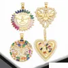 Charms Trendy Big Rainbow Crystal Heart Collier Pendentif Cuivre Plaqué Or CZ Eagle Médaille Bijoux Fabrication Fournitures Pdtb155 Drop Delive Dhdek