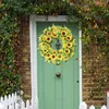 Decorative Flowers Deluxe Happy Party Festival Wreath Sunflower Simulation Rattan Door Wall Decoration