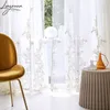 Gardin lyxig broderad ren för sovrum vit tyllfönster vardagsrum 3d garn transparent voile drapi 230414