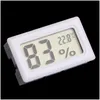 Temperature Instruments Wholesale Mini Black White Digital Lcd Embedded Thermometer Hygrometer Temperature Humidity Meter Indoor Drop Dh4S9