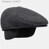 BERETS HT1852 MEN CAP HATクラシック秋の冬の帽子ヴィンテージフラットベレーキャップウォームアイビーニュースボーイキャップカジュアルイヤーフラップパパマン2311115