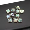 Pendant Necklaces Natural Abalone Shell Heart Square Round Water Drop Oval Freshwater Charms For Jewelry Making DIY