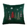 Pillow Christmas Decoration Cover 45x45cm 30x50cm Tree Snowflake Embroidery Case Red Green Square