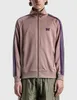 Parkas pour hommes 2023 Taupe Needles Track Jacket Hommes Femmes Tricoté Purple Stripe Poly Smooth Vestes Butterfly Sport Coat 231114