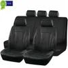 New Black Universal Car Seat Covers Leather Splicing Carbon Fiber Car Accessories Interior Seat Protector Cushion luxury