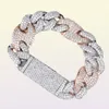 20 mm blokady Link 79 -calowy Bransoletka lodowana cyrkon Bling Hip Hop Men Men Biżuter Prezent Branse Bracelets1090799