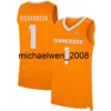 Maillot de basket-ball universitaire des volontaires du Tennessee Mich28, 24 Lucas Campbell, 3 Drew Pember, 32 D.J. Burns 33 Zach Kent 34 Brock Jancek cousu sur mesure