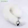 Anal Toys FXINBA 46cm Fox Tail Stainless Steel Buttplug Sex for Women Man Couple Gay BDSM Toy Cosplay 231114