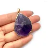 Charms Faceted Irregular Amethyst Pendants Natural Stone Purple Crystal Jewelry Making DIY Necklace Accessories Wholesale 1pcs