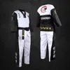 Équipement de protection de haute qualité Black Red Taekwondo Uniform Training Taekwondo Costumes Uniforms Poomsae Dobok WTF Taille approuvée 160-190cm 231115