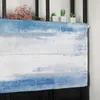 Gordijn Abstract Olieverfschilderij Kunst Blauw Keuken Gordijnen Woondecoratie Kort Voor Woonkamer Slaapkamer Kleine Cortinas