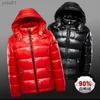 Men's Down Parkas Winter New Glossy Down Jacket Men's and Women's Puffer Jacket Hooded Plus Size Coats Thickened Warm Down Coat DownL231115