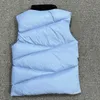 Herfst Winter Nieuwe Twill Ontwerp Heren Donsvest Verborgen hoed Borst Badge mannen gilet Stand Kraag Mouwloze jas Mode warme jas maat 1--5