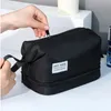 Sacos cosméticos casos à prova dwaterproof água viagem cosméticos dupla camada saco de armazenamento portátil saco de maquiagem grande capacidade bolsa organizador de maquiagem armazenamento de higiene pessoal 231115