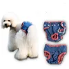 Dog Apparel Large Shorts Sweety Fashion Jean Blue Physiological Pants S-L Pets Sanitary Panties With Bownots For Dogs