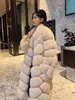 Women's Fur Faux Long Real Coat Women Luxury Blue Jacket Girls Winter Full Sleeves Plus Size Female Thick Black White Jackets 231115