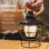 Lanterne de camping IPX4 étanche extérieure portable rechargeable LED rechargeable vintage rétro en métal suspendu lanterne de camping lumières de torche à intensité variable Q231116