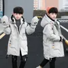 Manteau en duvet Nouveaux enfants parka enfants hiver doudoune en coton vêtements de neige grand garçon manteau chaud épaissir vêtements d'extérieur vêtements pour tout-petits + gants J231115