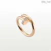 Designer Nail Ring Luxury Jewelry Diamond Rings for Women Top Quality Titanium Steel Eloy Gold-Plated Fashion Accessoarer Fade Aldrig bleknar inte allergiska smycken AAA