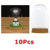 병 항아리 10 피스 8x12cm 투명 유리 돔 커버 Cloche Bell Jar 즙이 많은 테라리움 WWOODEN 코크베이스 홈 스터디 장식 230414