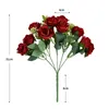 Hot Trend Bulk Artificial Silk Rose Bouquet Artificial 10 Heads Rose Flowers Small Rose Bouquet For Wedding Home Decoration Bridal Bouquet