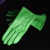 Fünf-Finger-Handschuhe für Damen, 100 % echtes Leder, Schaffell, elegant, Winter, warm, dickes Futter, weiß, rosa, bunt, niedlich, kurze Outdoor-Handschuhe 231115