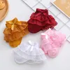 0-2y Spring Girls Lace Bow Ruffle Socks Princess Mesh Children enkel kortademig katoen wit roze jongens peuter