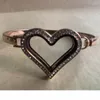 Bangle Heart Shape Living Memory Locket Bracelet For Women With Rhinestone Magnetic Floating Bangles