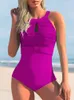 Women's Swimwear Summer Fashion Women Beach One Piece Swimsuit 2023 Lady Mesh Back Hollow Spa Plus Size Female Bikini