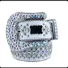 Hommes Designer Bb Ceinture Ceintures en cuir de luxe Street Hip Hop Européen Bling Strass Boucle Cintura Creative Dames Ceintures de luxe plaqué argent matériel PJ003 B23