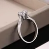 Cluster Rings Caoshi Classic Wedding Jewelry Silver Color With Solitaire 6 Cz Stone For Women Love Accessories Valentines Gift