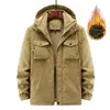Mens Down Parkas Winter Cargo Military Jacket Men Thick Warm Green Hooded Clothes Plus Velvet Fashion Oversize 5XL 6XL Pocket Coat 231114