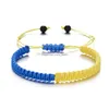 Bracelets de charme Voleaf Bracelet de tournesol tissé à la main pour les femmes Bleu Jaune Drapeau Couleur Daisy Fleur Bracelet Bracelets Vbr118 Drop Del Dhhde