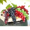 Décoration de fête 5 pièces simulation de fruits artificiels givré faux raisins armoire ornement